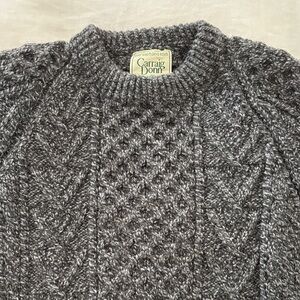 Carraig Donn Merino Hand Knit in Ireland Charcoal Crewneck Sweater, Men’s S